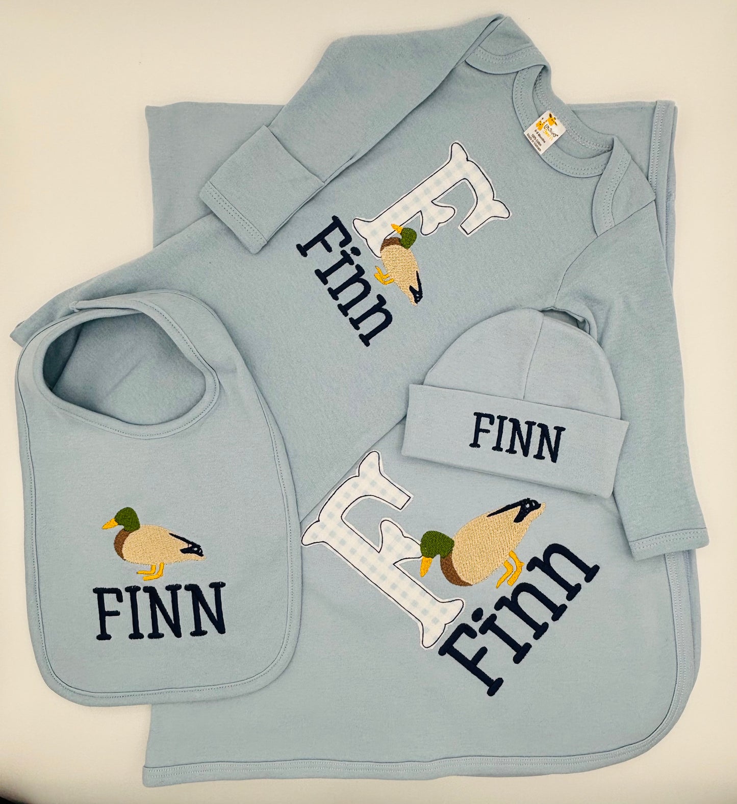 Mallard Duck Applique Baby Layette