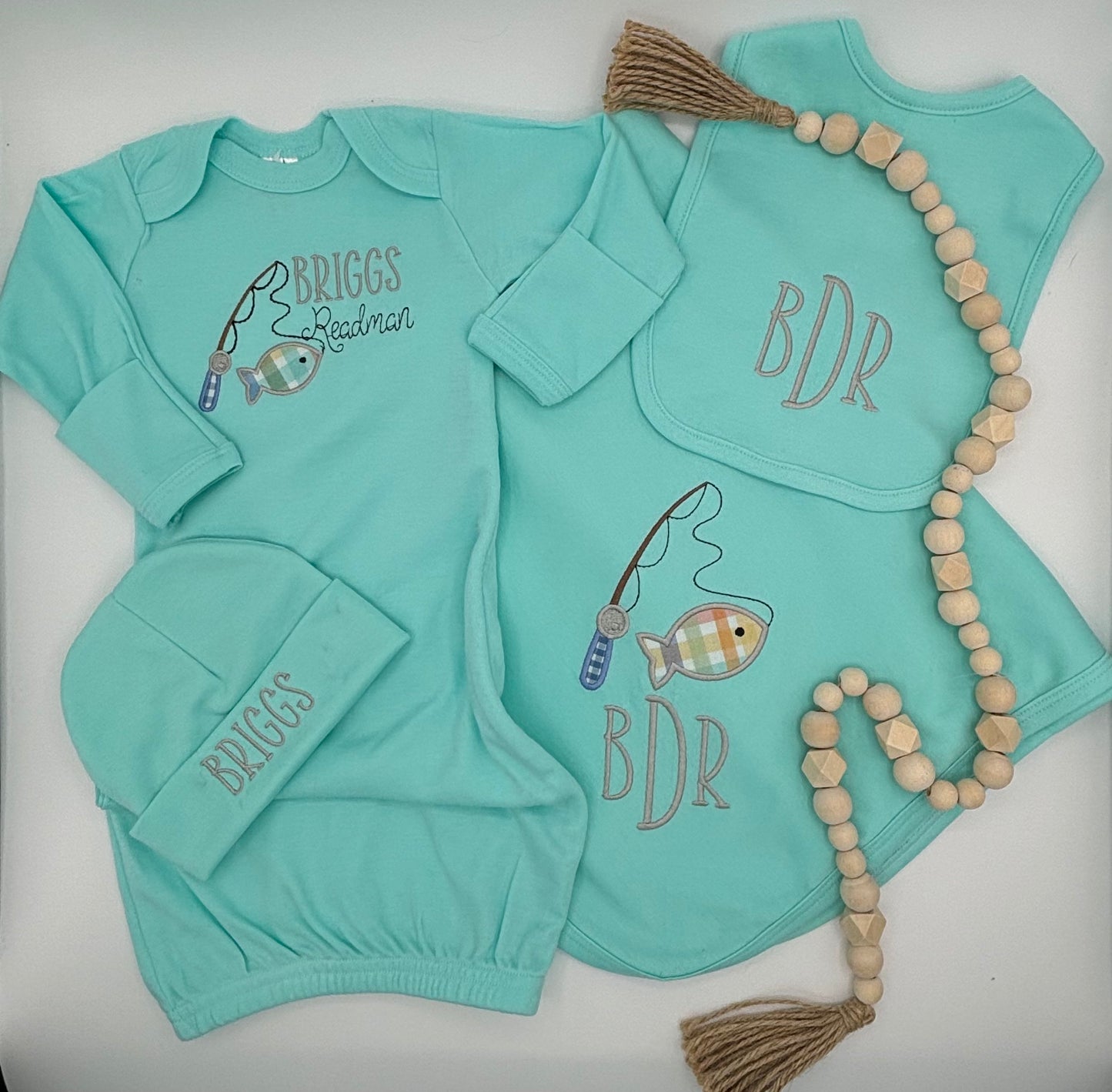 Baby Coming Home Outfit: Fishing Buddy, Boy or Girl Layette