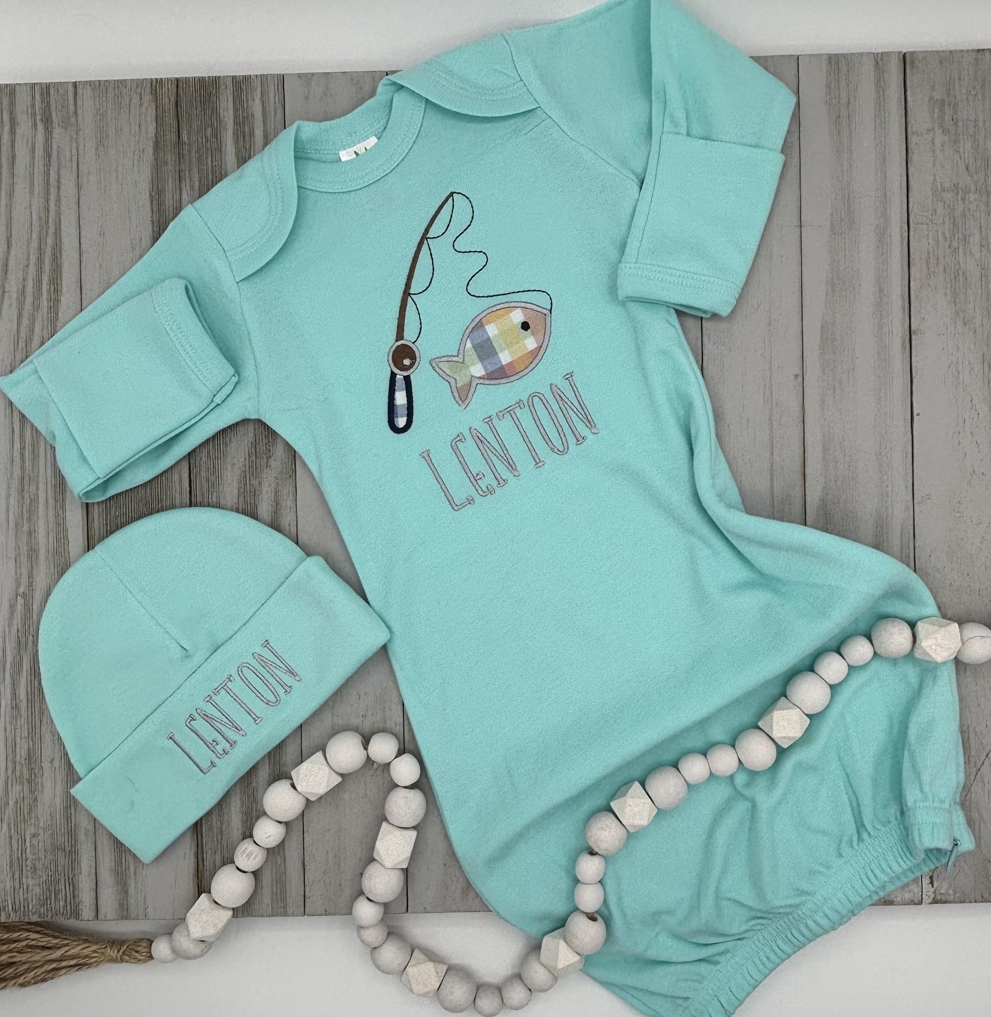 Baby Coming Home Outfit: Fishing Buddy, Boy or Girl Layette