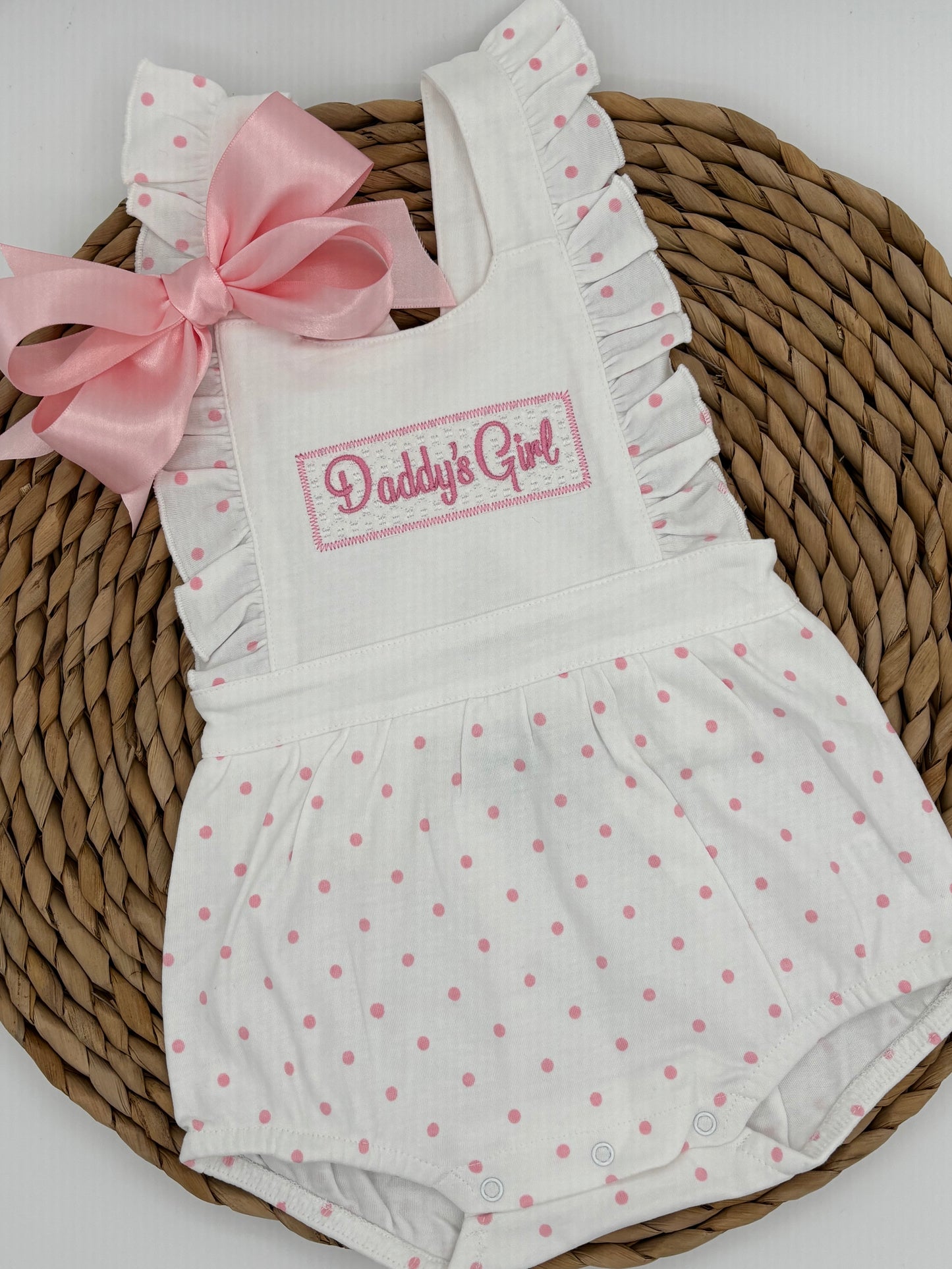 Daddy's Girl Swiss Dot Sunbubble Romper
