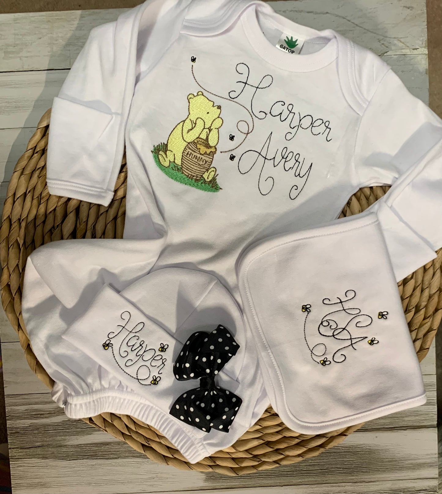 Baby Coming Home Layette: Vintage Pooh and Piglet