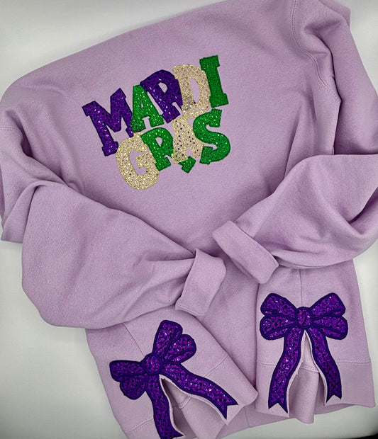 Mardi Gras Sequin Applique Sweatshirt