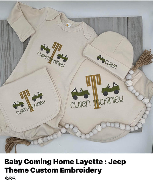 Jeep Theme Baby Layette