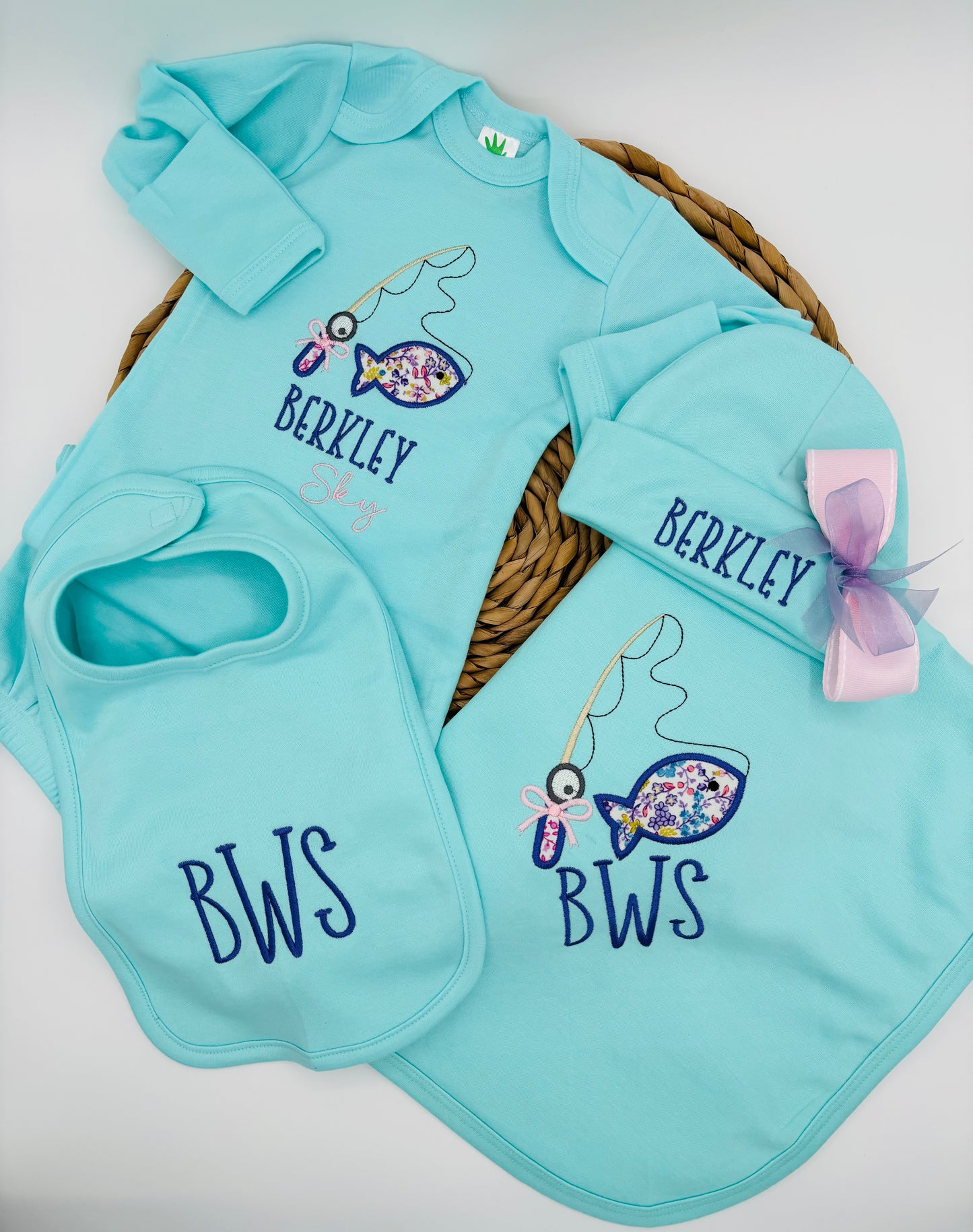 Baby Coming Home Outfit: Fishing Buddy, Boy or Girl Layette