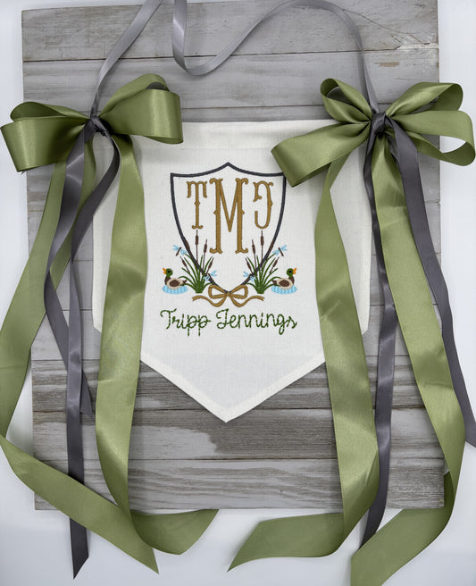 Birth Announcement Banner Marsh Theme for Baby Boy