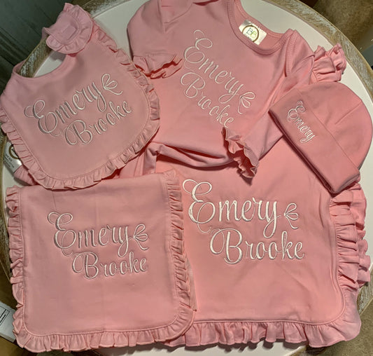 Baby Coming Home Outfit: BubbleGum Pink Layette