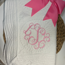 Baby Girl Heirloom Baby Quilt Custom Monogram